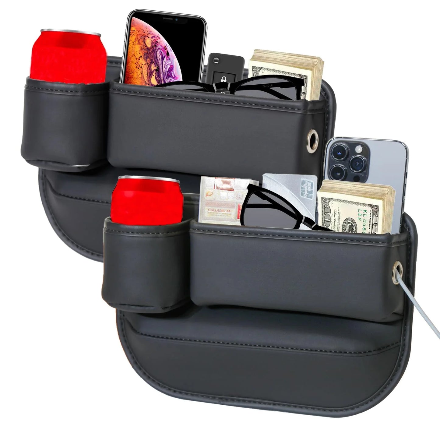 Twin Leather Gap Seat Organizers