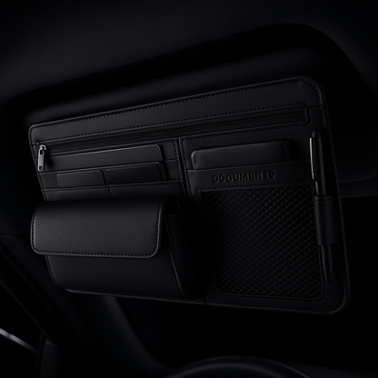 Multi-Pocket Leather Visor Organizer