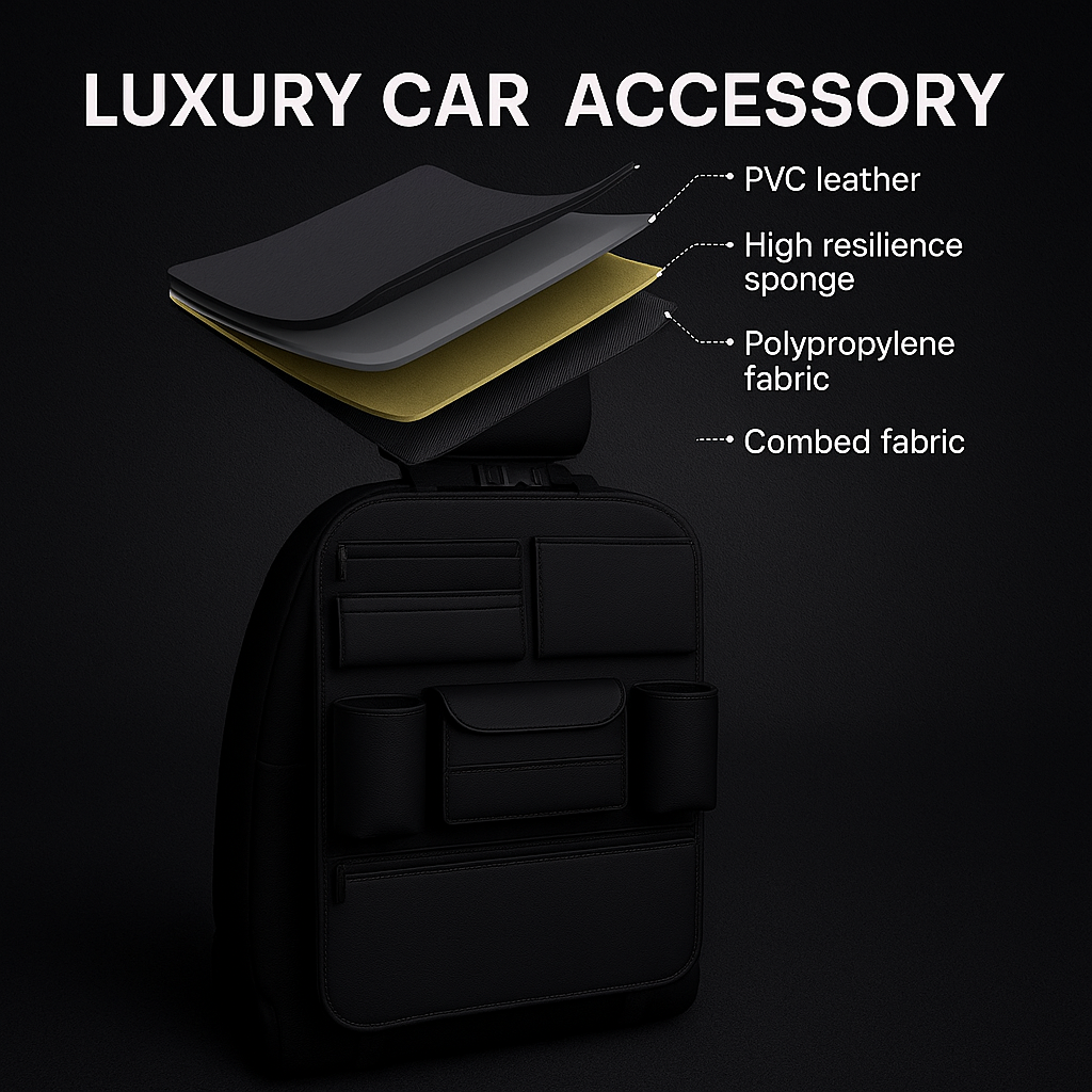 High-End Leather Car Seat Organizer